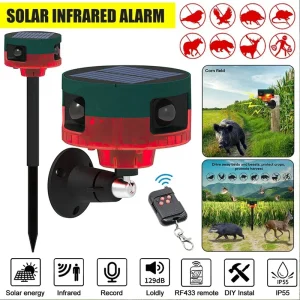 Outdoor Solar Alarm Light with Infrared Motion Sensor